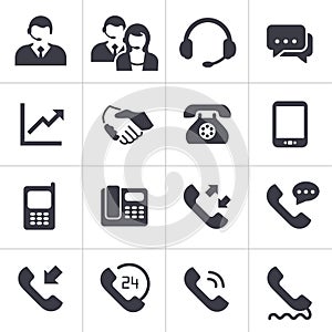 Telephone Sales Icons vector art