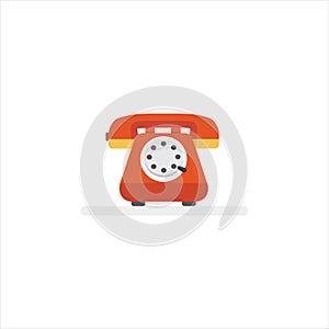 Telephone service illustration. Flat design of vintage telephone