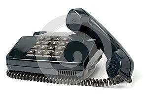 Telephone set of black color