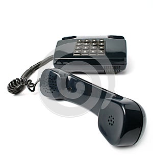 Telephone set of black color