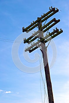 Telephone or telegraph pole photo