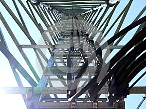 Inside the telecommunications tower