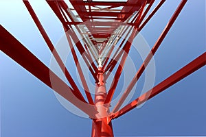 Inside the telecommunications tower