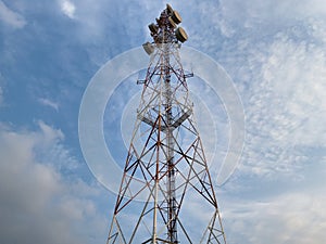 Telephone transmission tower.
