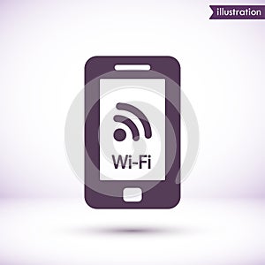 Telephone and Wi fi vector icon , lorem ipsum Flat design