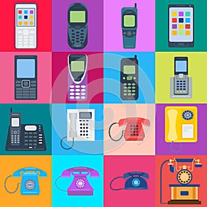 Telephones vector icons