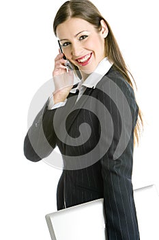 Telephoning businesswoman