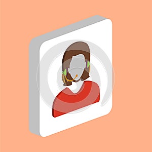 telephonist Simple vector icon. Illustration symbol design template for web mobile UI element. Perfect color isometric pictogram photo