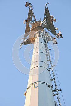 Telephony antenna with blue sky blackground