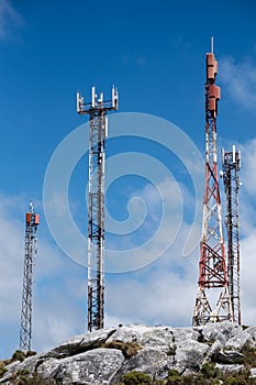 Telephony tower at the Monte Branco Galicia Spain