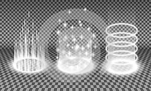 Teleport light effects vector illustrations photo