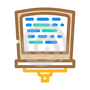 teleprompter news media color icon vector illustration