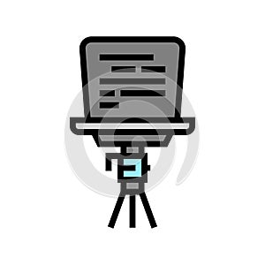 teleprompter news media color icon vector illustration photo