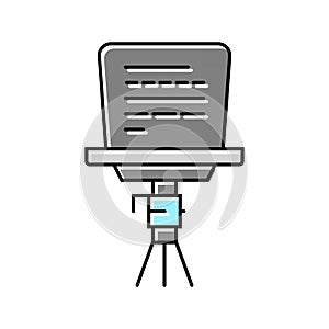 teleprompter news media color icon vector illustration photo