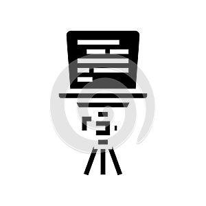 teleprompter news media glyph icon vector illustration