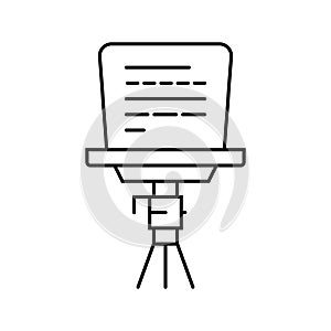 teleprompter news media line icon vector illustration