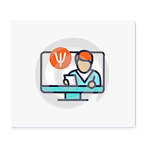 Telepsychiatry color icon