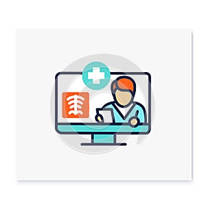 Teleradiology color icon photo
