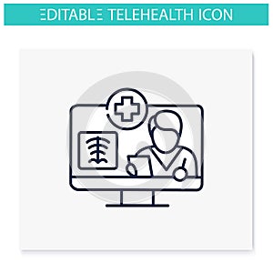 Teleradiology line icon
