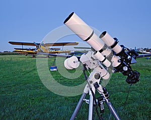 Telescope at an airfield