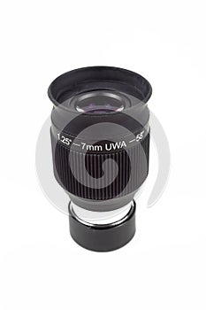 Telescope eyepiece on white background, isolate