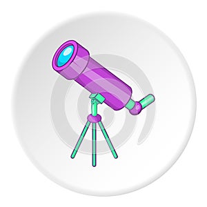 Telescope icon, cartoon style