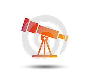 Telescope icon. Spyglass tool symbol.