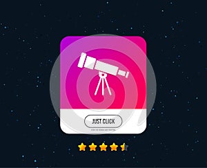 Telescope icon. Spyglass tool symbol. Vector