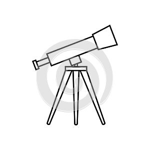 Telescope icon vector. Astronomy illustration sign. Spyglass symbol or logo.