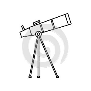 Telescope icon vector. Astronomy illustration sign. Spyglass symbol or logo.