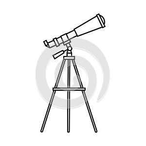 Telescope icon vector. Astronomy illustration sign. Spyglass symbol or logo.