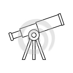 Telescope icon vector. Astronomy illustration sign. Spyglass symbol or logo.