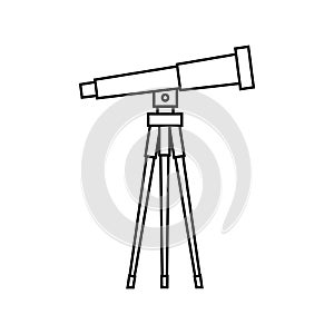 Telescope icon vector. Astronomy illustration sign. Spyglass symbol or logo.