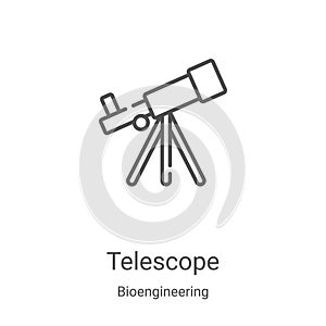 telescope icon vector from bioengineering collection. Thin line telescope outline icon vector illustration. Linear symbol for use