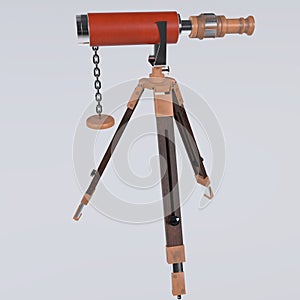 Telescope isolated on white background