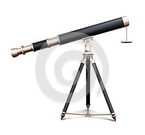 Telescope isolated on white background. 3d render image