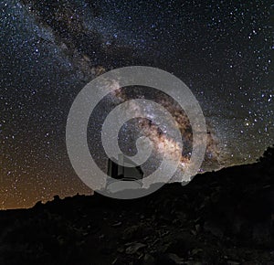 The telescope and the Milky Way photo