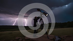 telescope at night He was fascinated by the lightning with positive and negative ions, and he wanted to understand how it works