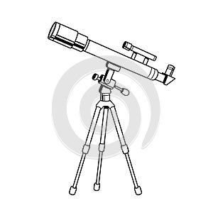 Telescope object coloring book vector