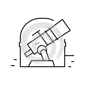 telescope of observatory line icon vector illustration