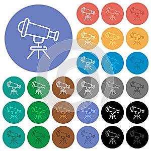 Telescope outline round flat multi colored icons photo