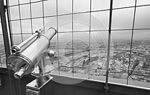 Telescope on Paris skyline, infrared view