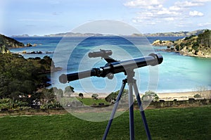 Telescope pointing at the sea
