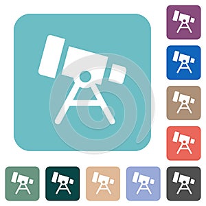 Telescope solid rounded square flat icons photo