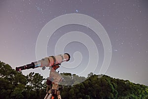 Telescope and Starry Sky