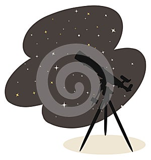 Telescope and stars vector