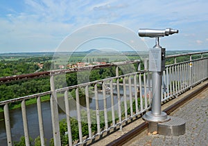 Telescope for survey of a panorama of the river of Elba in the Czech Republic