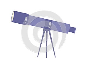 Telescope on a tripod cartoon doodle illustration. Vector image of an optical device