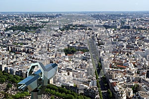 Telescope viewer and city skyline at daytime. Paris, France