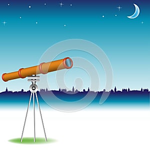 Telescope watching the moon